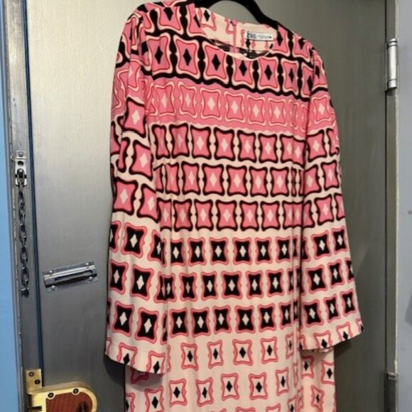 RETRO / BOHO 1970’sTUNIC GEOMETRIC DRESS - RARE - Picture 11 of 16